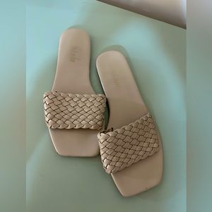 Square Toe Woven Summer Slip-on Sandal